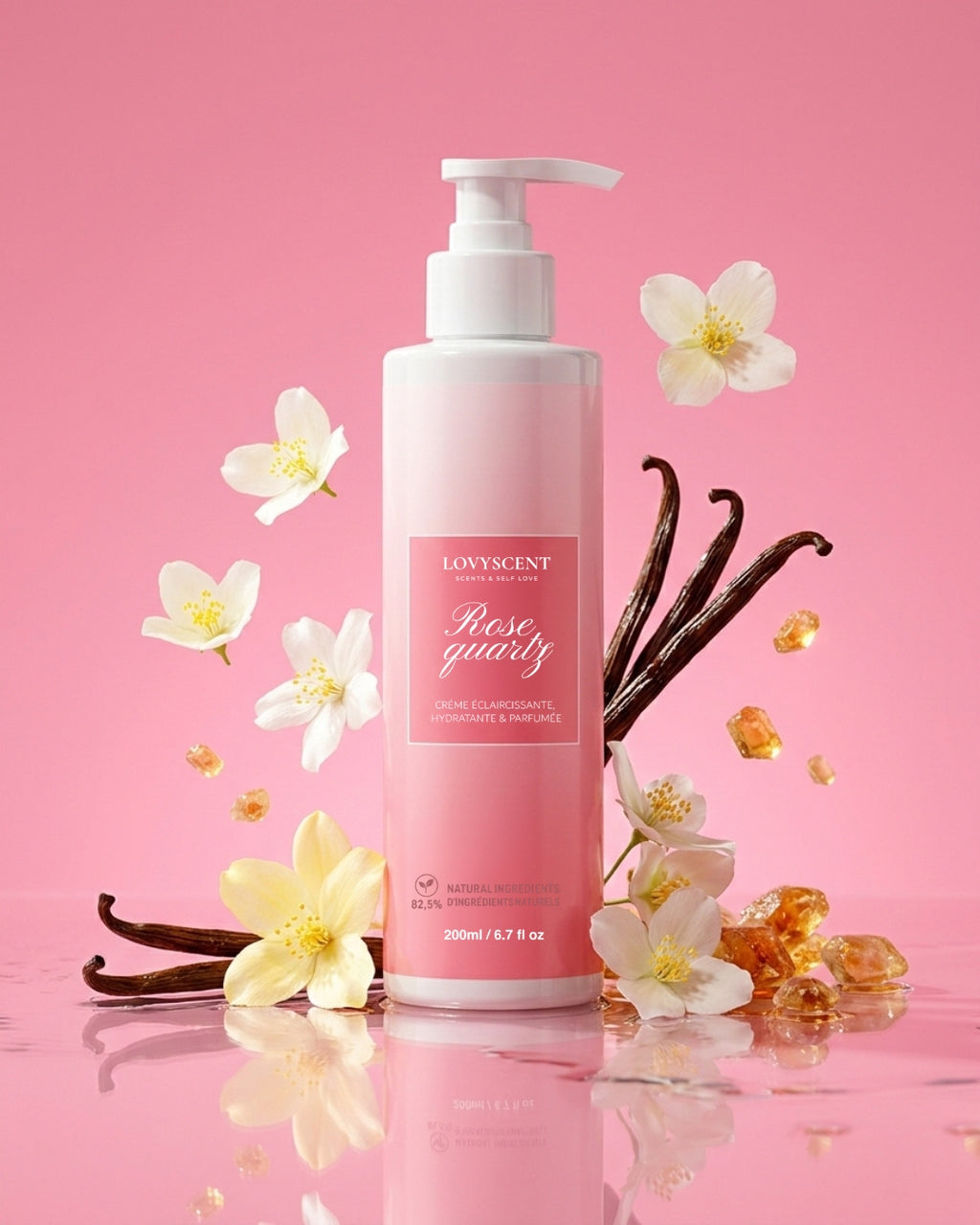 Rose Quartz Crème éclaircissante, hydratante & parfumée